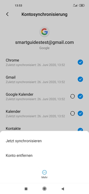 Wählen Sie Jetzt synchronisieren