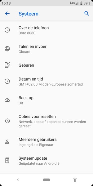 Selecteer Back-up