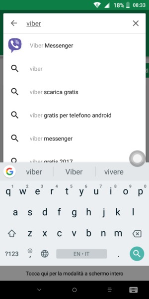 Inserisci il nome dell'app e seleziona Cerca