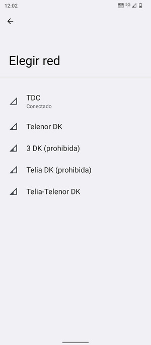 Seleccione un operador de red de la lista