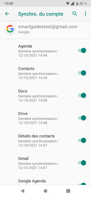 Sélectionnez le bouton du Menu