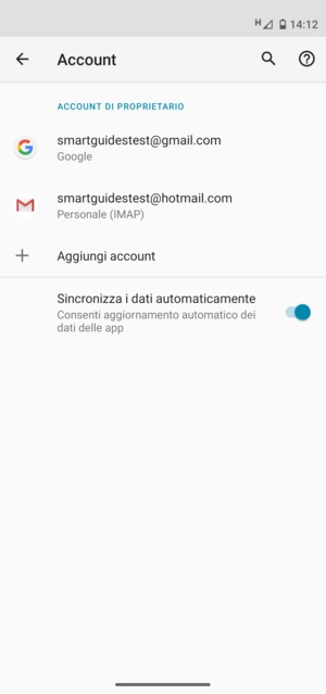 Seleziona il tuo account Google
