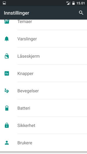 Bla til og velg Batteri
