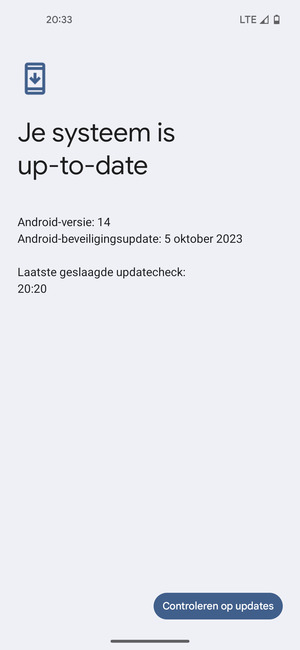 Als uw telefoon up-to-date is, zult u het volgende scherm zien