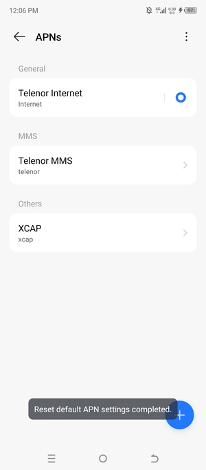 Your phone will reset to default Internet and MMS settings