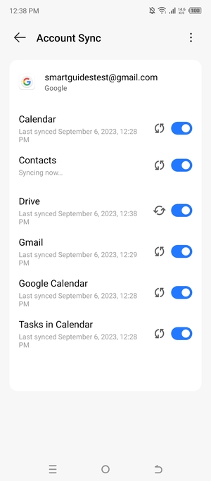 Your information will be synchronised