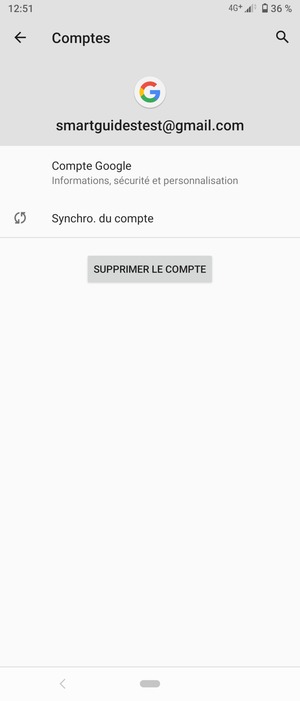 Sélectionnez Synchro. du compte