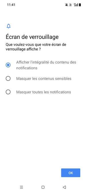 Sélectionnez votre option préférée et sélectionnez OK