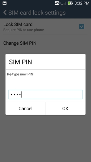 Confirm your new SIM PIN and select OK