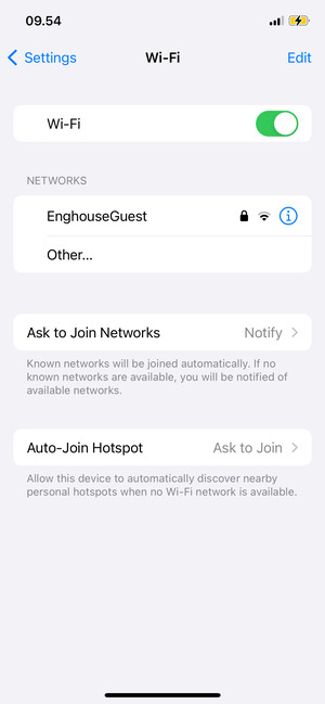 Select the wireless network you want to connect to