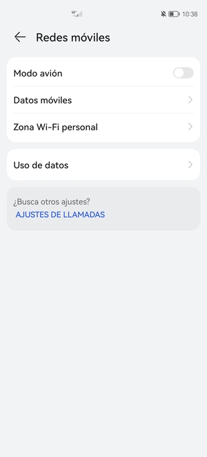 Seleccione Datos móviles