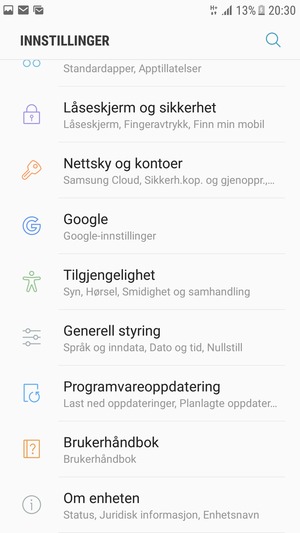 Bla til og velg Programvareoppdatering