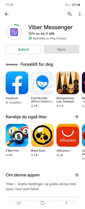 Vent til installasjonen er ferdig