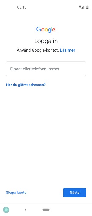 Ange din Gmail-adress och välj Nästa