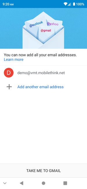 Select TAKE ME TO GMAIL