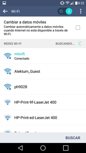 Ahora está conectado a la red Wi-Fi