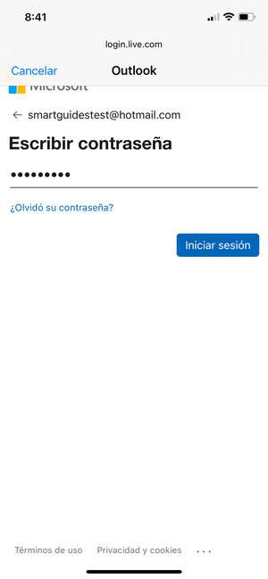 Introduzca su contraseña y seleccione Iniciar sesión