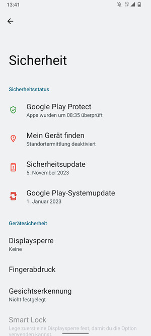 Wählen Sie Displaysperre