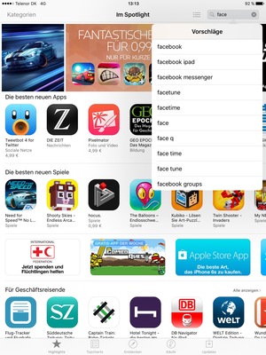 Geben Sie den Namen der App ein