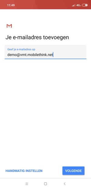 Voer uw e-mailadres in en selecteer VOLGENDE