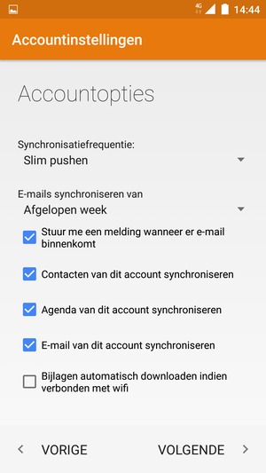 Selecteer VOLGENDE