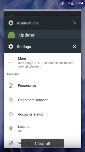 Select Clear all to close all running apps