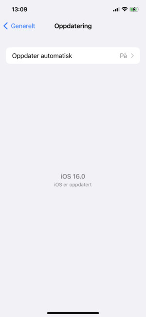 Hvis din iPhone er oppdatert, vil du se følgende skjermbilde.