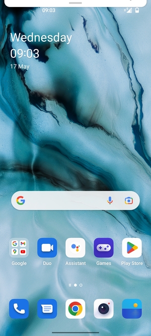 Slide down the top menu