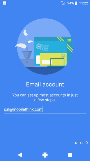 Enter your email address and  select NEXT