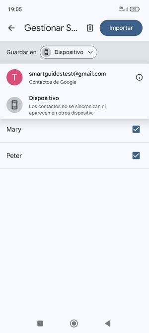 Seleccione su cuenta Google