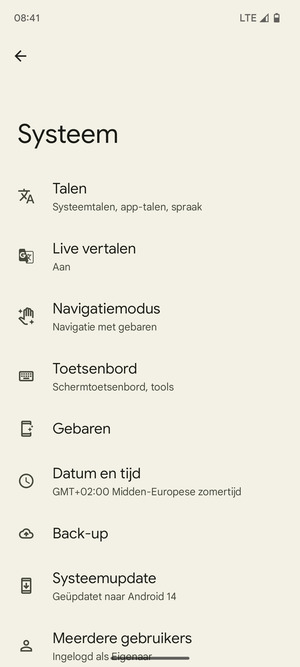 Selecteer Systeemupdate