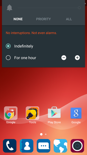 Select NONE to change to silent mode