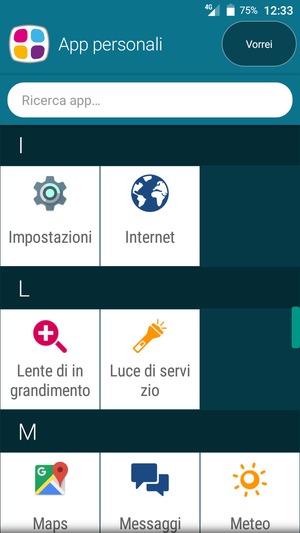 Scorri e seleziona Impostazioni