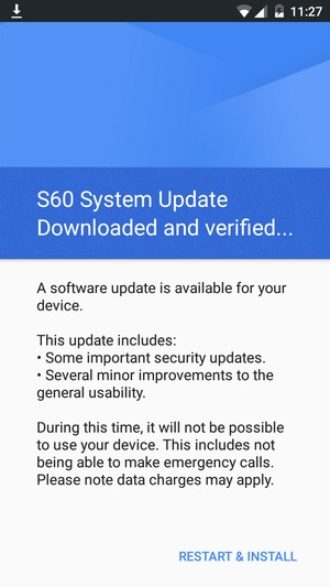 If your phone is not up to date, follow the instructions on the screen.