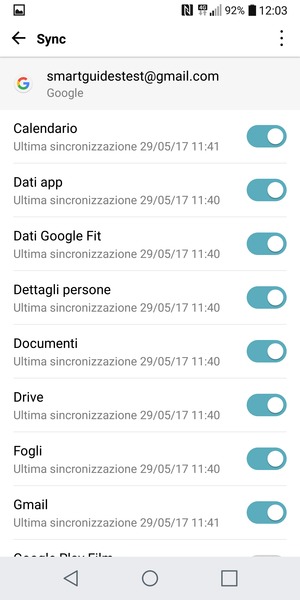 Seleziona il tasto Menu