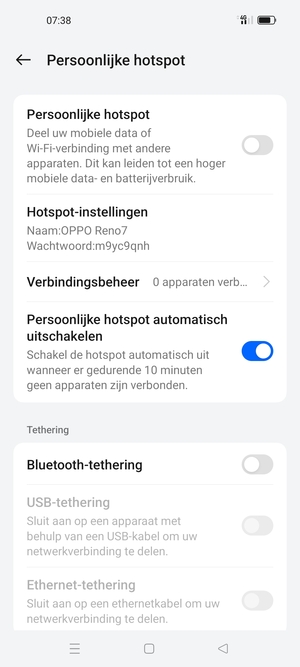 Schakel Persoonlijke hotspot in
