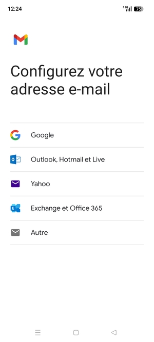 Sélectionnez Outlook, Hotmail et Live