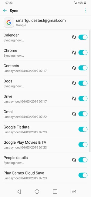 Your information will be synchronised