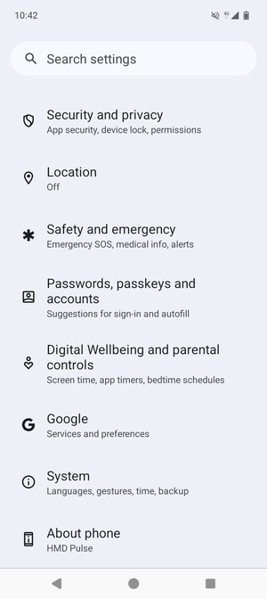 Scroll to and select System