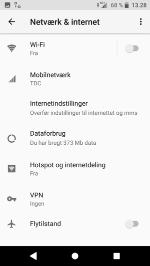Vælg Mobilnetværk