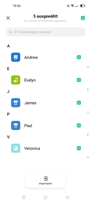 Wählen Sie Importieren