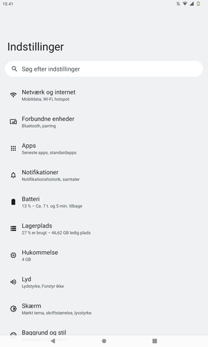 Vælg Netværk og internet