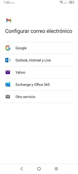Seleccione Outlook, Hotmail y Live