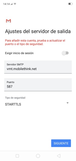 Seleccione Tipo de seguridad