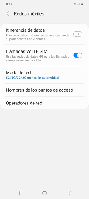 Para cambiar la red en caso de problemas de conectividad, seleccione Operadores de red