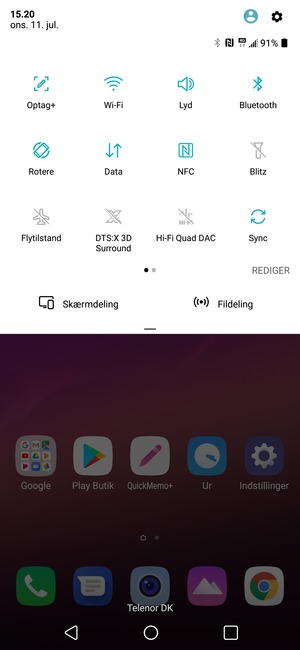 Slå Wi-Fi og Bluetooth fra