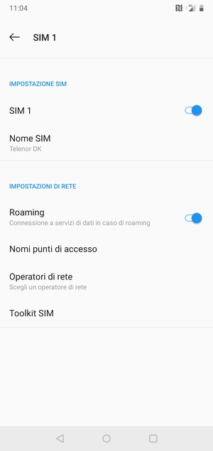 Attiva o disattiva Roaming