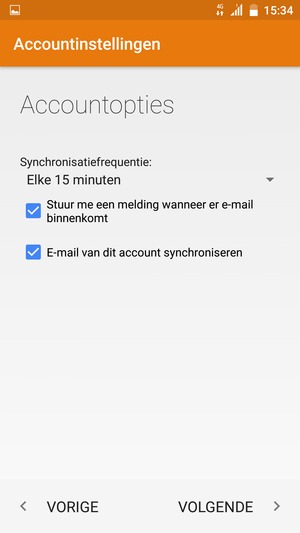 Selecteer VOLGENDE