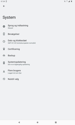 Vælg Backup