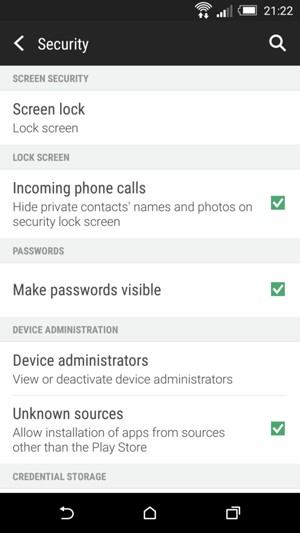 Select Screen lock